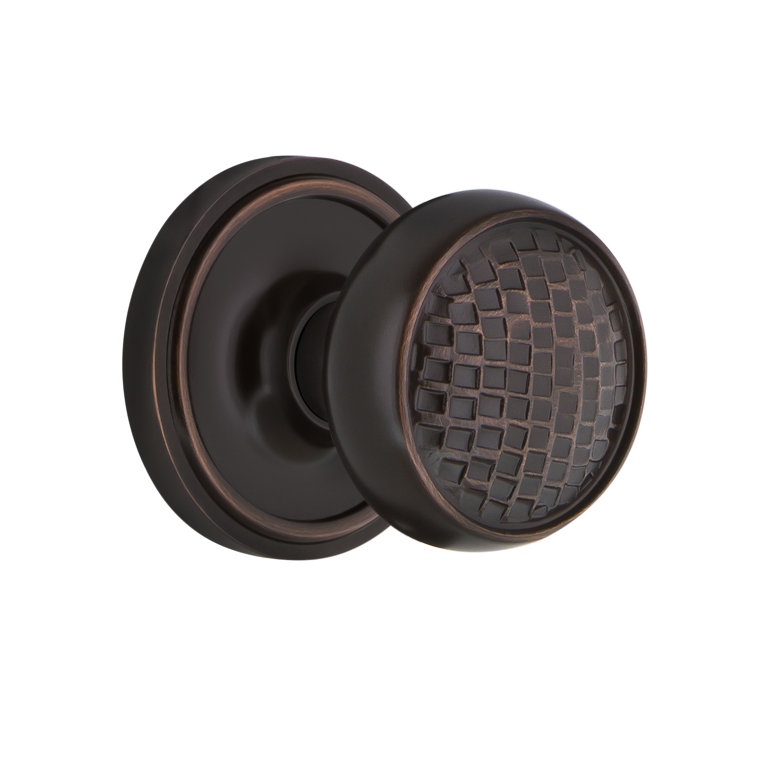 Rosette classique avec bouton de porte Craftsman, Bronze intemporel, 2,375 po