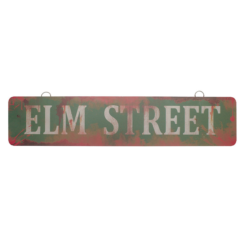 Elm & Sinister Metal Bloody Street Sign 2pc Scary Halloween Haunted House Prop Elm & Sinister Metal Bloody Street Sign 2pc Scary Halloween Haunted House Prop