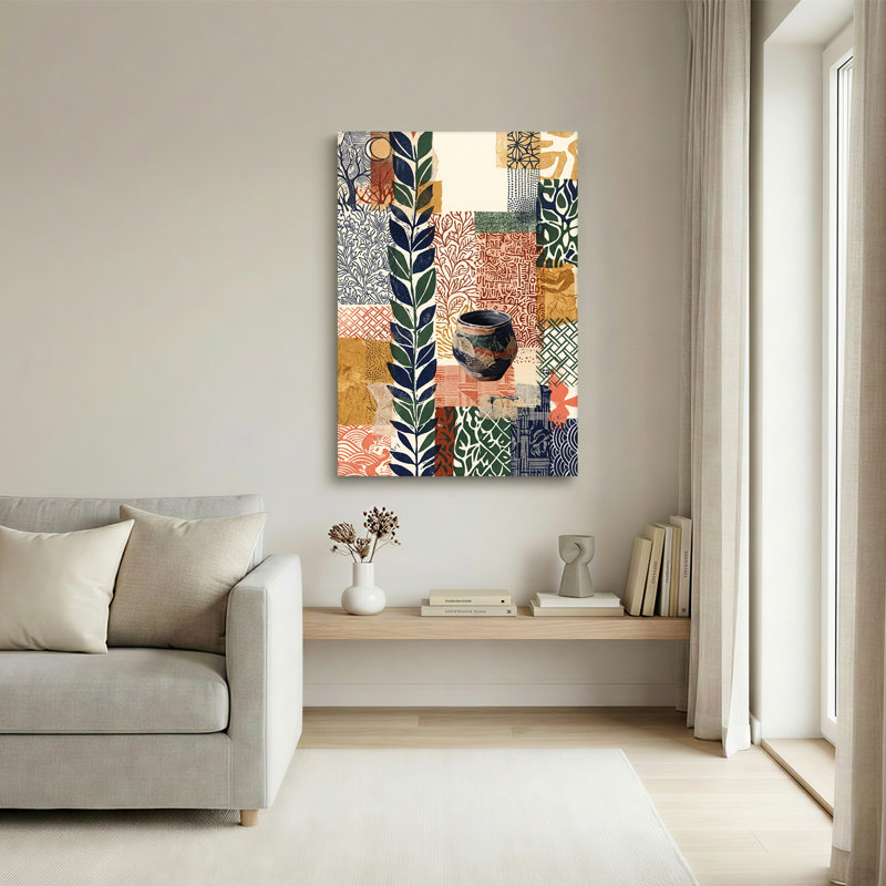 Art mural sur toile Botanical Leaf Collage, H 18 po x l 12 po