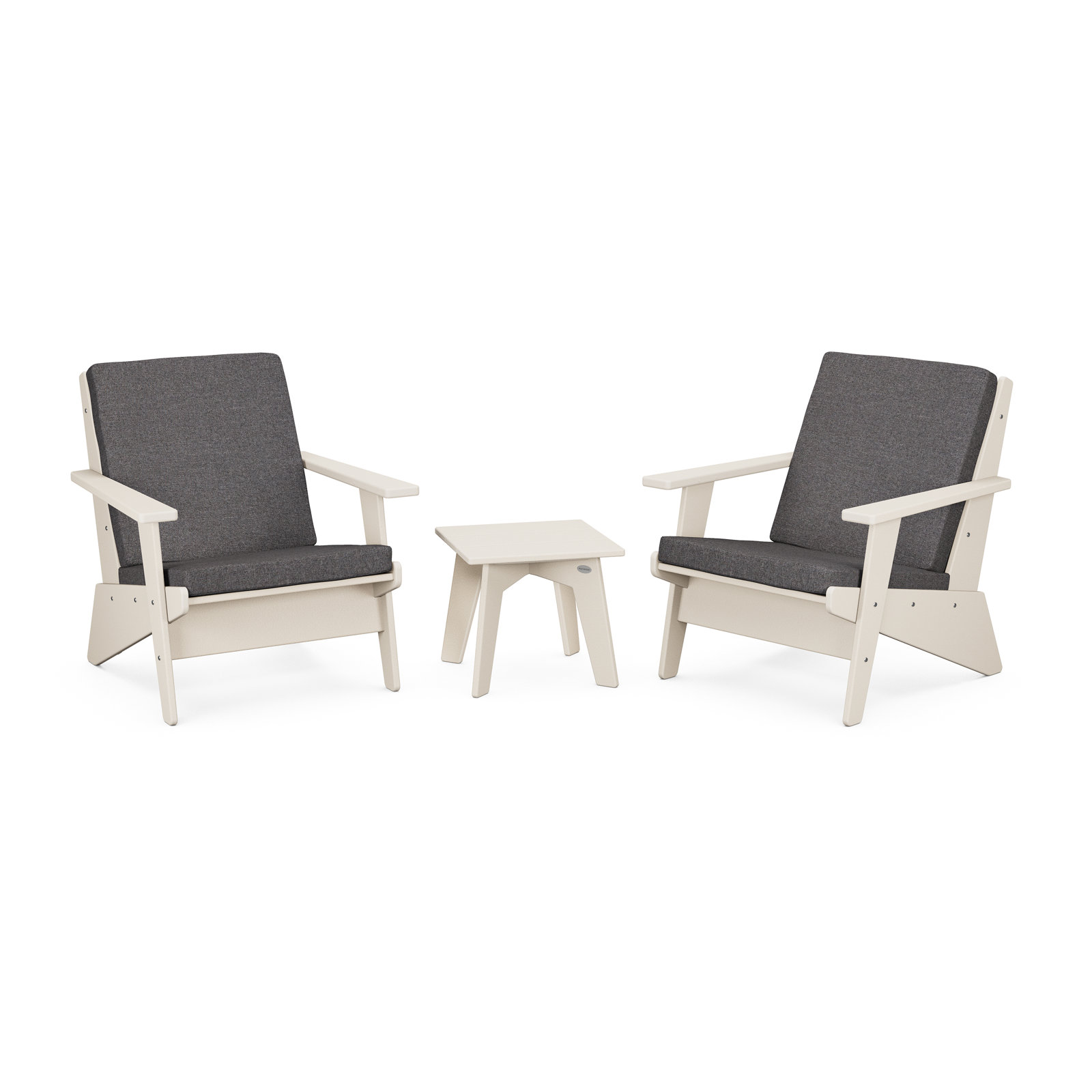 Riviera Modern Lounge 3-Piece Set, Ash Charcoal, Sand
