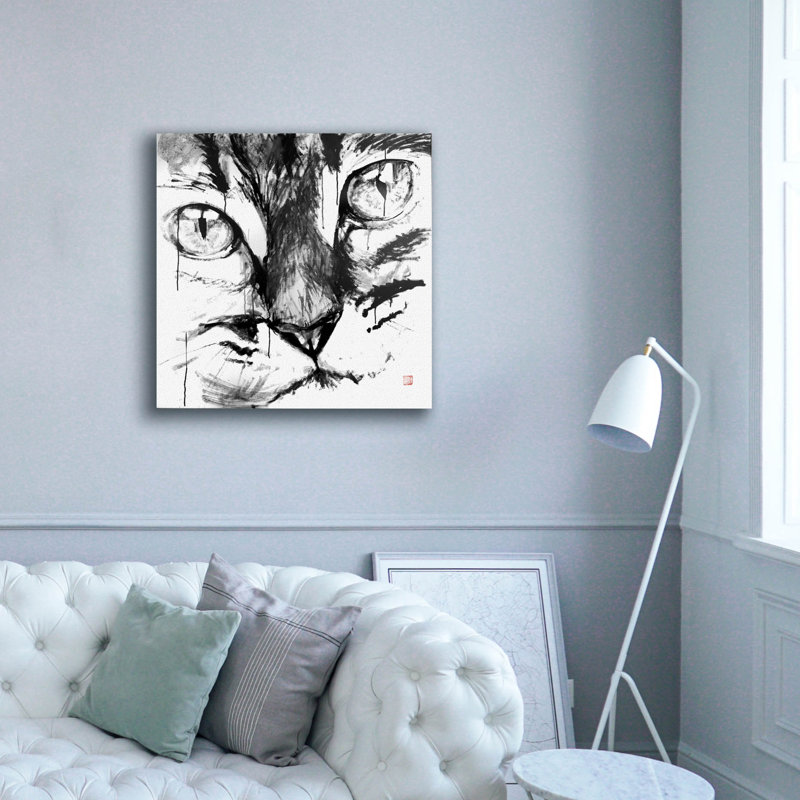 «Epic Graffiti» «Cat Face» par Pechane, art mural sur toile, 37 po x 37 po, H 37 po x l 37 po