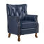 Fauteuil d'appoint Redi 29,5 po (75 cm) de largeur en cuir véritable avec dossier capitonné, idéal pour le salon, la chambre ou le bureau.-129161157