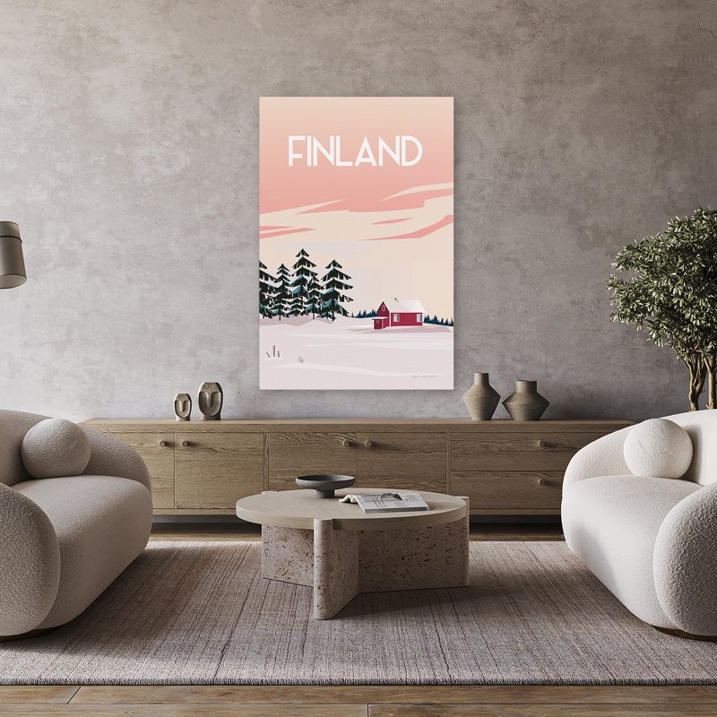 Illustration finlandaise de voyage - Finlande II, H 48 po x l 32 po