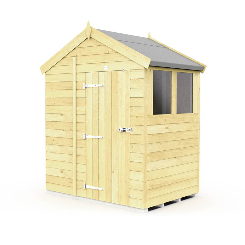 6ft x 4ft Apex Shed - Single Door with Windows