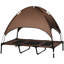 Lit de camp surélevé de 48 pouces avec auvent pour activités de plein air - Lit de chien, tissu protégé, respirant, portable, taille de protection pour chiens XXL