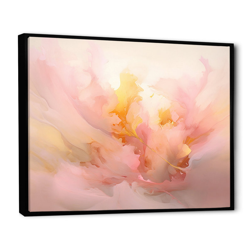 Sentiments tendres dans l'aquarelle rose rétro I - formes abstraites, impressions d'art mural, H 24 po x l 32 po x P 1 po