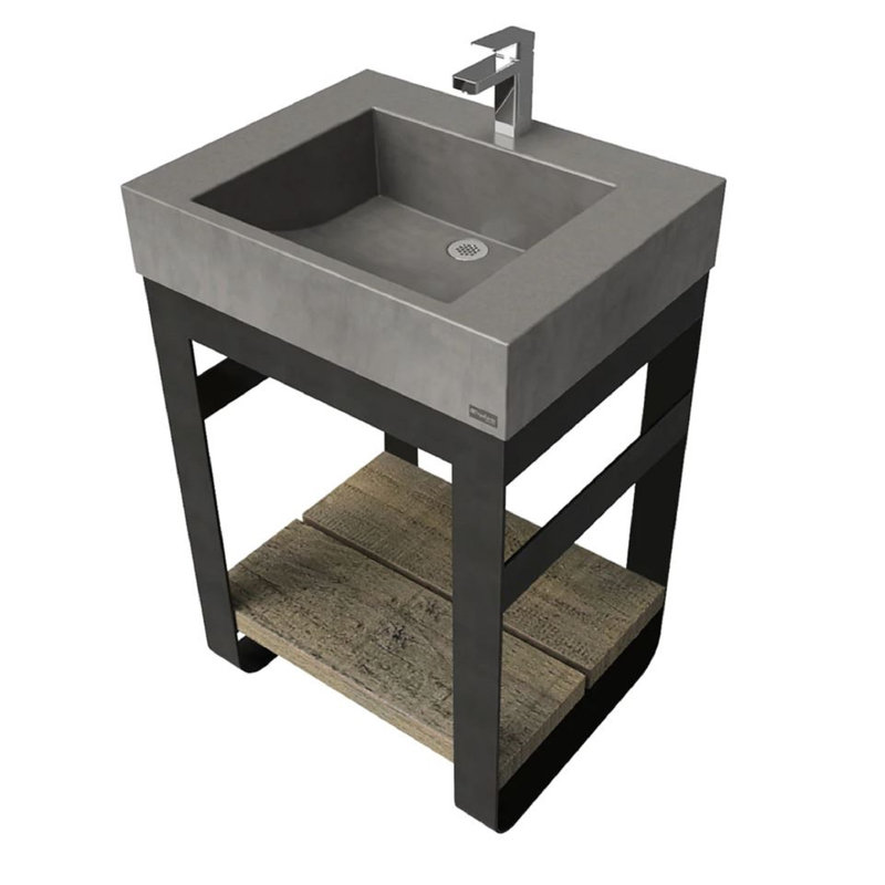 Outland 24'' W Single Vanity, No Holes, Storm, Polished Chrome