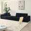 Canapé modulaire 110 po Cloud, canapé désossé, sans assemblage, 3 places avec repose-pieds et 2 coussins, parfait pour les salons et les chambres