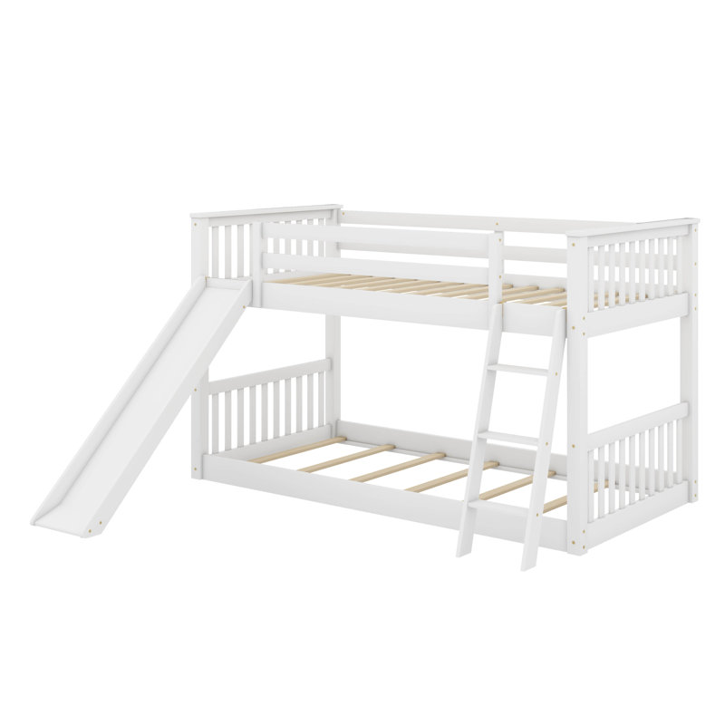 Lit superposé avec glissière convertible et échelle, 49.4'' H X 57.5'' W X 79.1'' 
