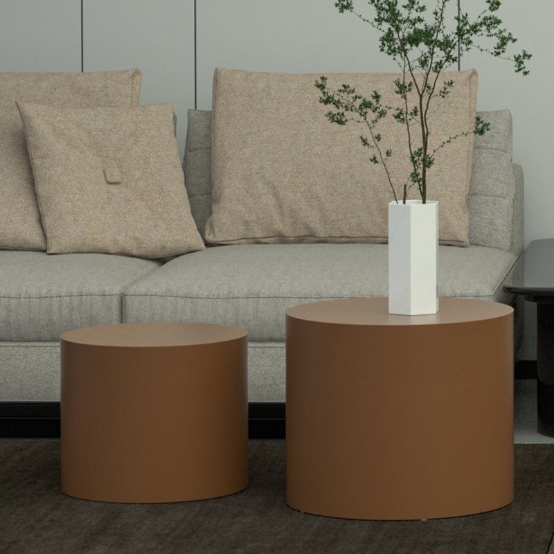 Ensemble de tables de bout Block, Brun, H 15 po x l 18,89 po x P 18,89 po