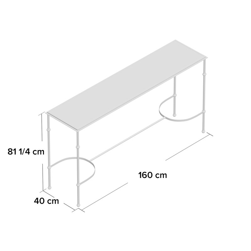 Tillie 160cm Glass Top Console Table, Silver