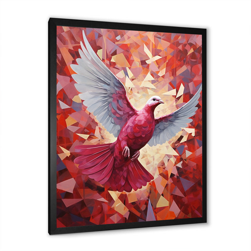Messenger Dove I sur toile, Cadre simple noir, H 44 po x l 34 po x P 1,5 po