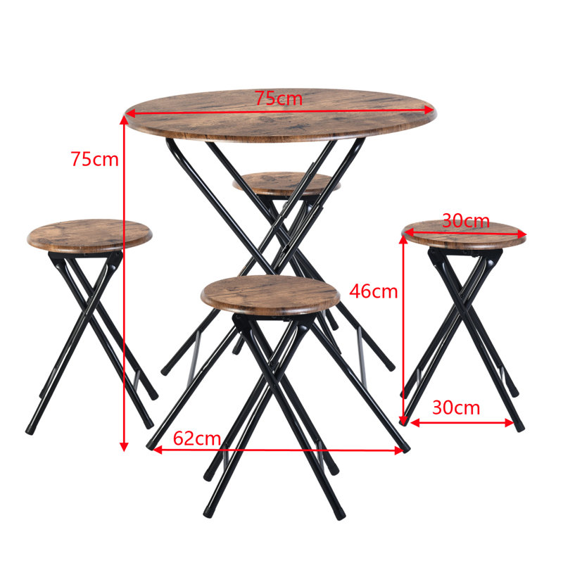 Ahmar 4 - Person Dining Set, 75cmH x 75cmL x 75cmW