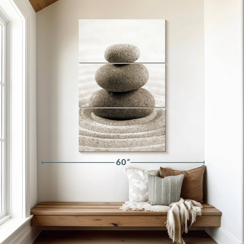  «Stone Stack On Zen Garden», H 50 po x l 32 po