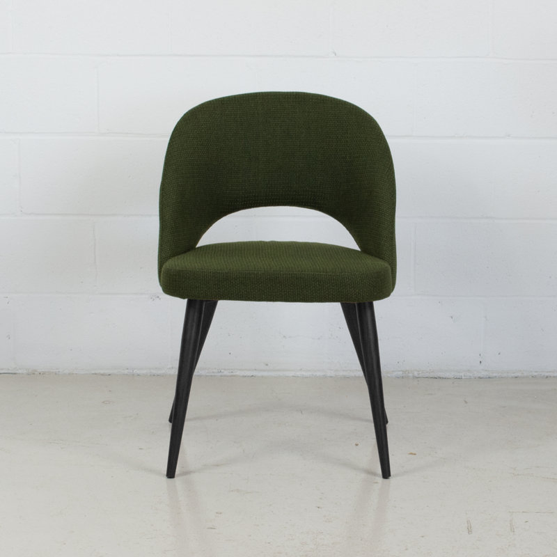 Chaise d'appoint en tissu Albeiro, Vert pin, Noir