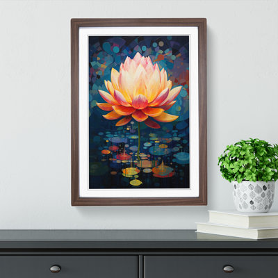 Lotus Flower Constructivism - Framed Print