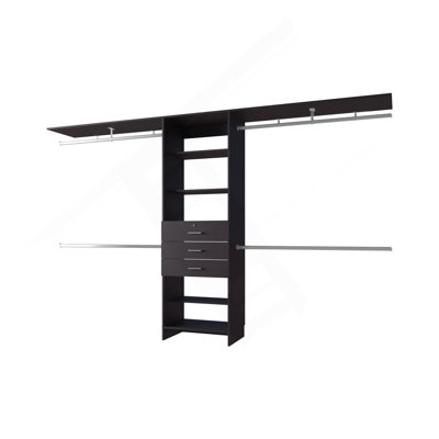 White Modular Closet Organizer System With Hanging Rods