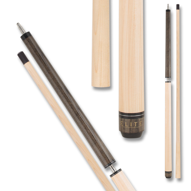 Elite ELBJGY Grey & Maple Break/Jump Pool Cue - 21oz