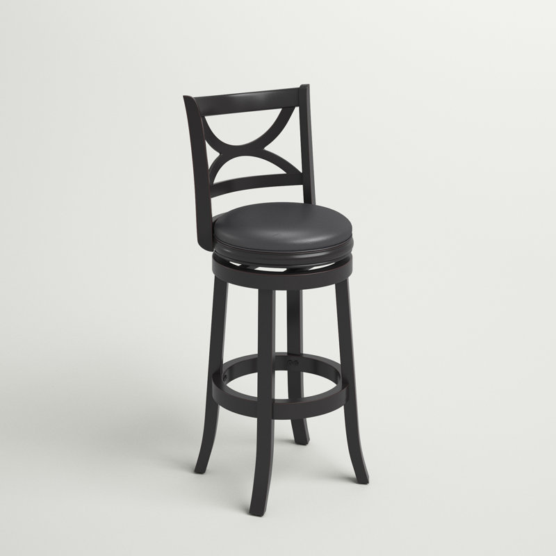 Tabouret de bar et de comptoir Adelaida, Noir Sandthru, Tabouret de bar (siège d'une hauteur de 30 po)