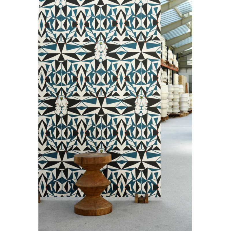 The Wall - Jean Cocteau Geometric Wallpaper Double Roll by Jean Cocteau, Bronze