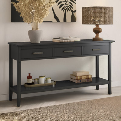 Modern 3-Drawer Console Table with Storage Shelf