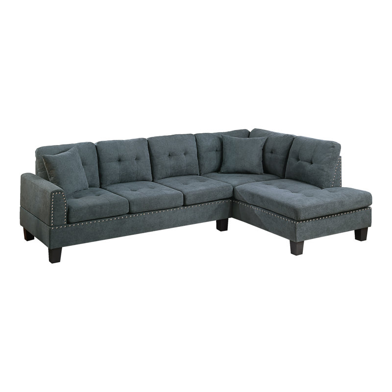 2-Piece Sectional Set, Ash Black Velvet