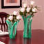 Ensemble de 2 vases de table en verre soufflé à la main, bord ondulé et rayé, rose-1759147263-1759147250