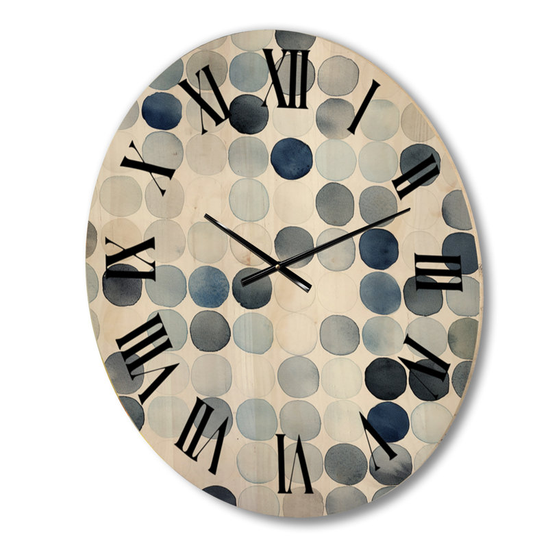 Horloge murale en bois massif Trishanna, Grand