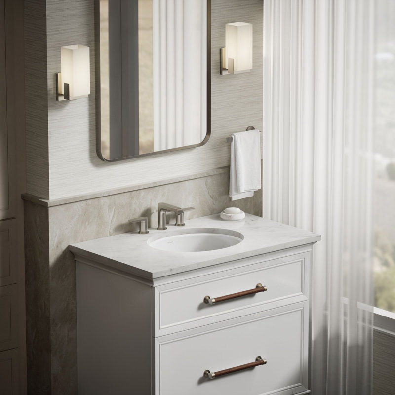 Caxton Ceramic Oval Undermount Bathroom Sink, White