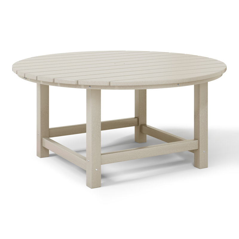Laguna Outdoor Poly Adirondack 38" Round Coffee Table, Sand