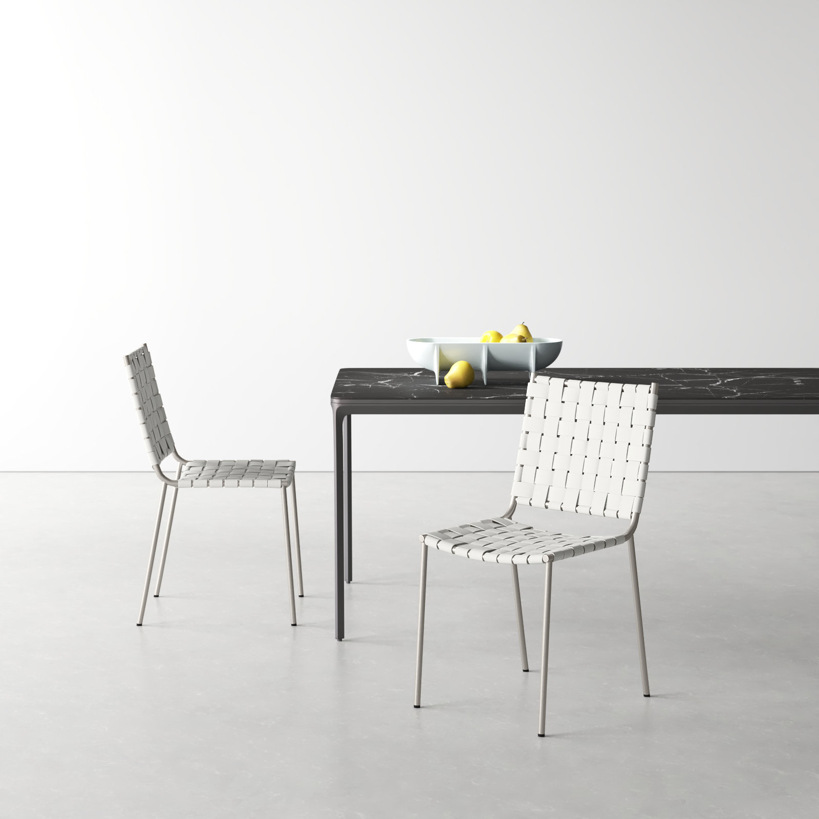 Ryland Upholstered Side Chair, White, Silver