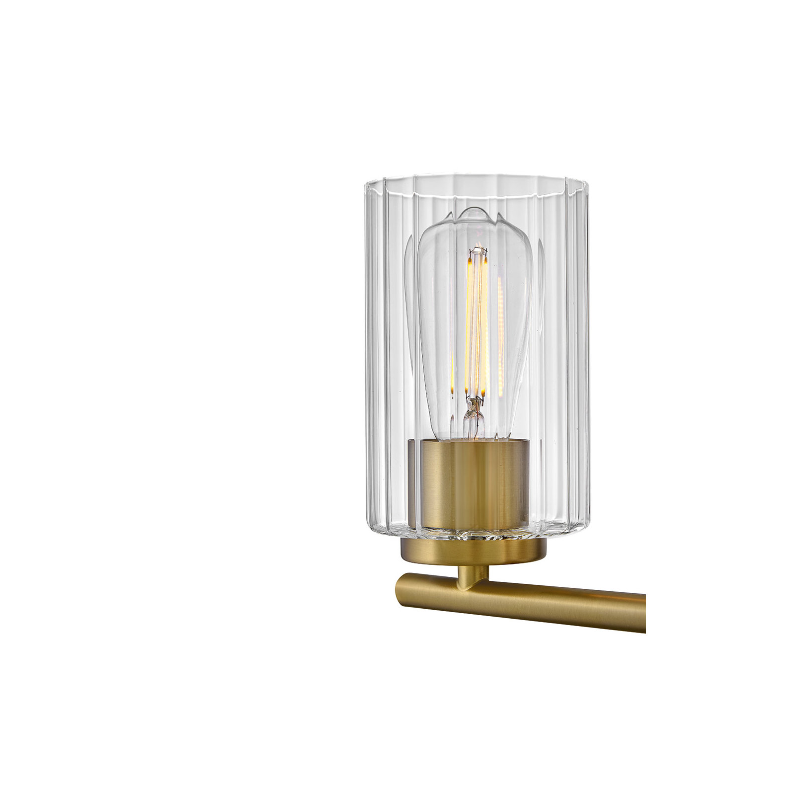 2-Light Bath Vanity Fixture with Clear Ribbed Glass, Bronze