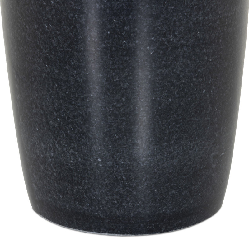 Cronos End Table, Hammered Gray, Polished Black Marble