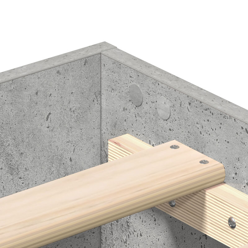 Bed Frame With Engineered Wood, 123 x 193 cm, Concrete Grey