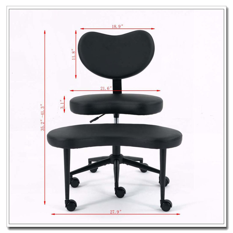 Chaise de méditation à pieds croisés avec repose-pieds pivotant à 360 °, Black