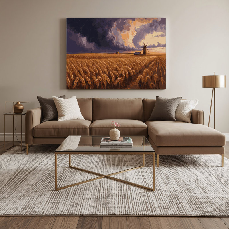 Art mural sur toile «USA State Kansas Brown», 20" H x 30" W