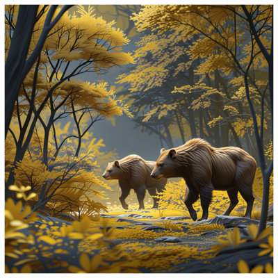 Bears In Autumn Forest Bedding