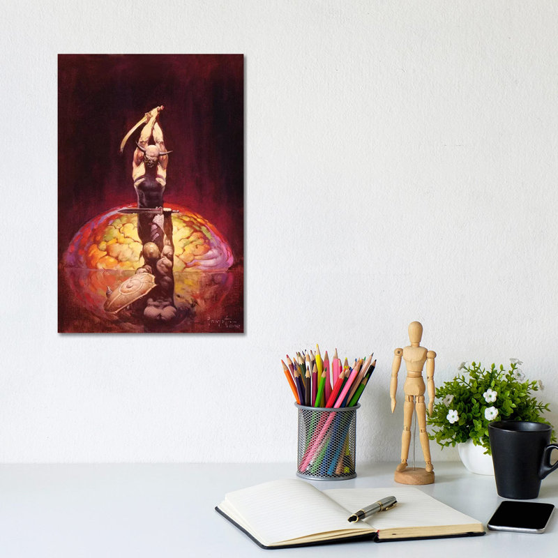 The Brain by Frank Frazetta - Wrapped Canvas Painting, 20.32 cm H x 30.48 cm W
