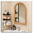 Arched Wood Framed Wall Mirror Rustic Style Easy Secure Installation