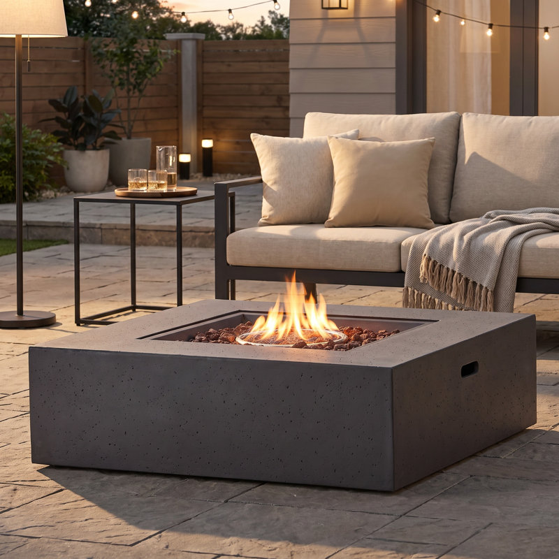 Square Propane Outdoor Fireplace