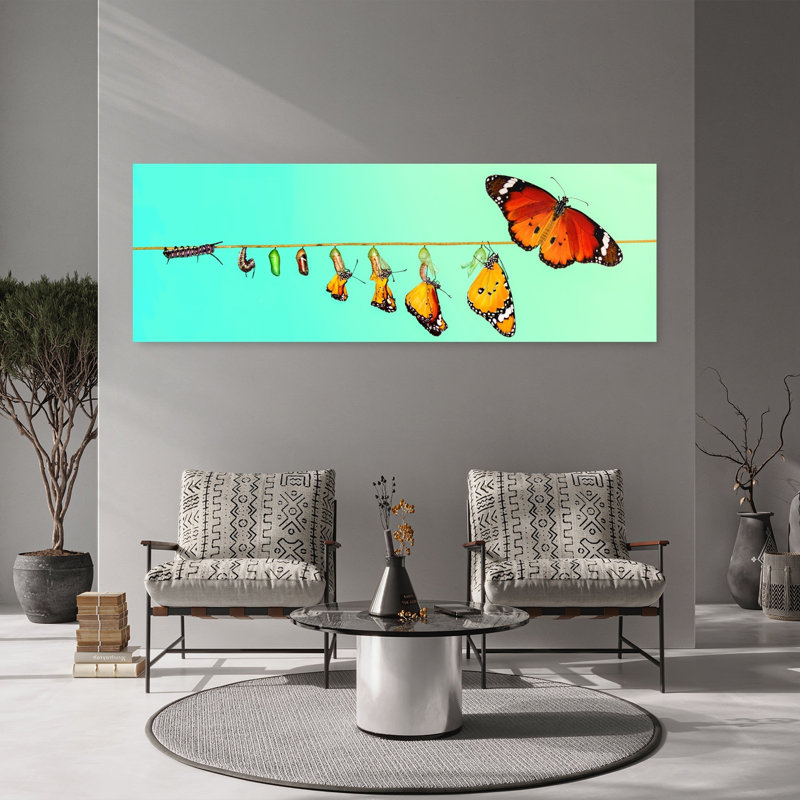 Art mural papillon, H 20 po x l 60 po
