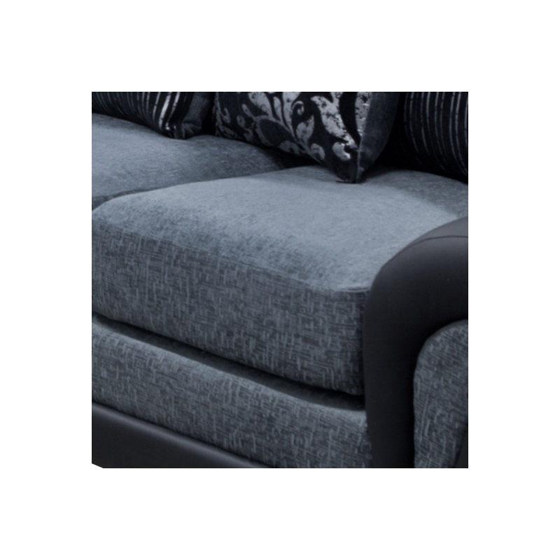 Bracamonte 5 Seater Corner Sofa , Black/Grey