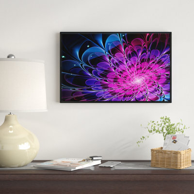 " Fractal Purple Rose Flower "