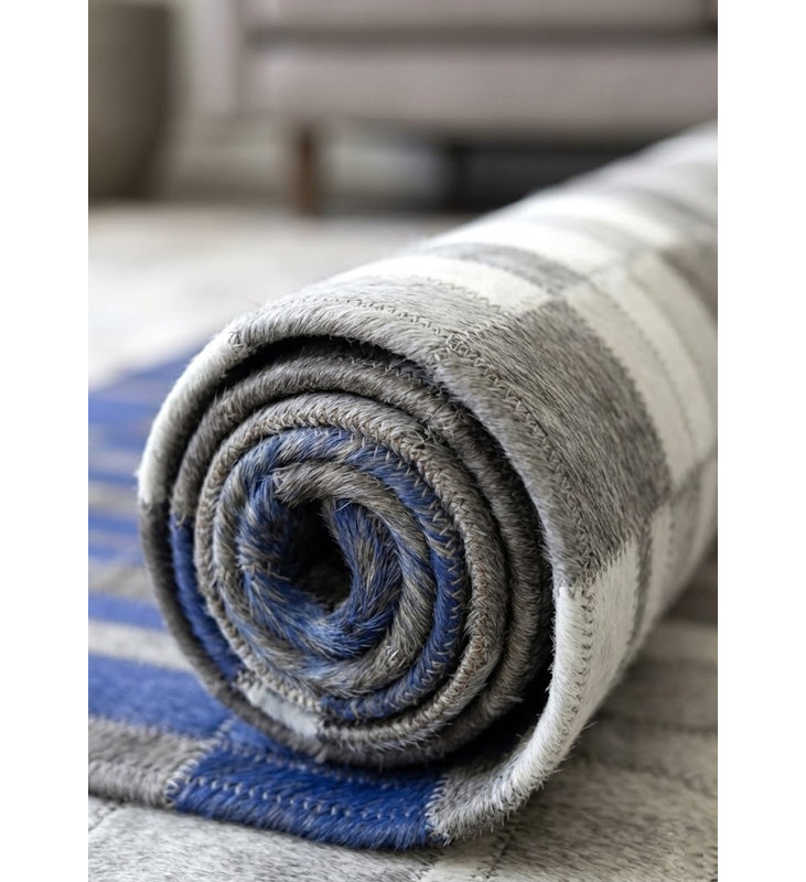 Tapis bleu / ivoire Abani Rugs Hide, 9 pi x 12 pi