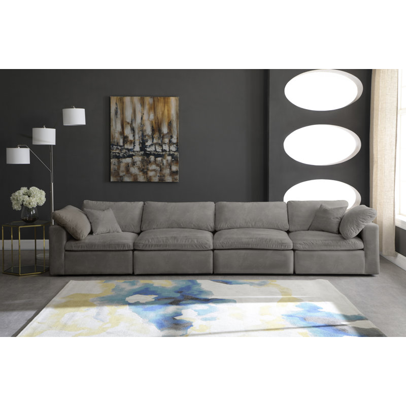 Canapé Cozy, Velours gris