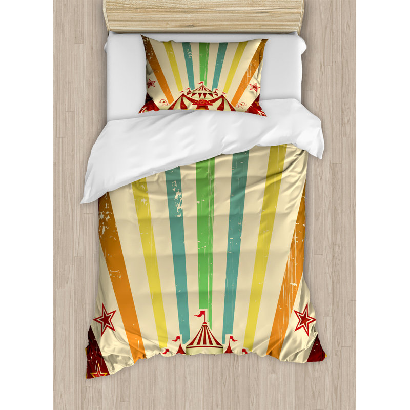 Modern & Contemporary Polyester Abstract Duvet Cover, Twin Duvet Cover + 1 Sham, Vintage
