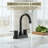 Matte Black 2-handle High Arc Bathroom Faucet - 4-inch Centerset, 360° Swivel Spout For Rv & Home (deck Mount)-123033910