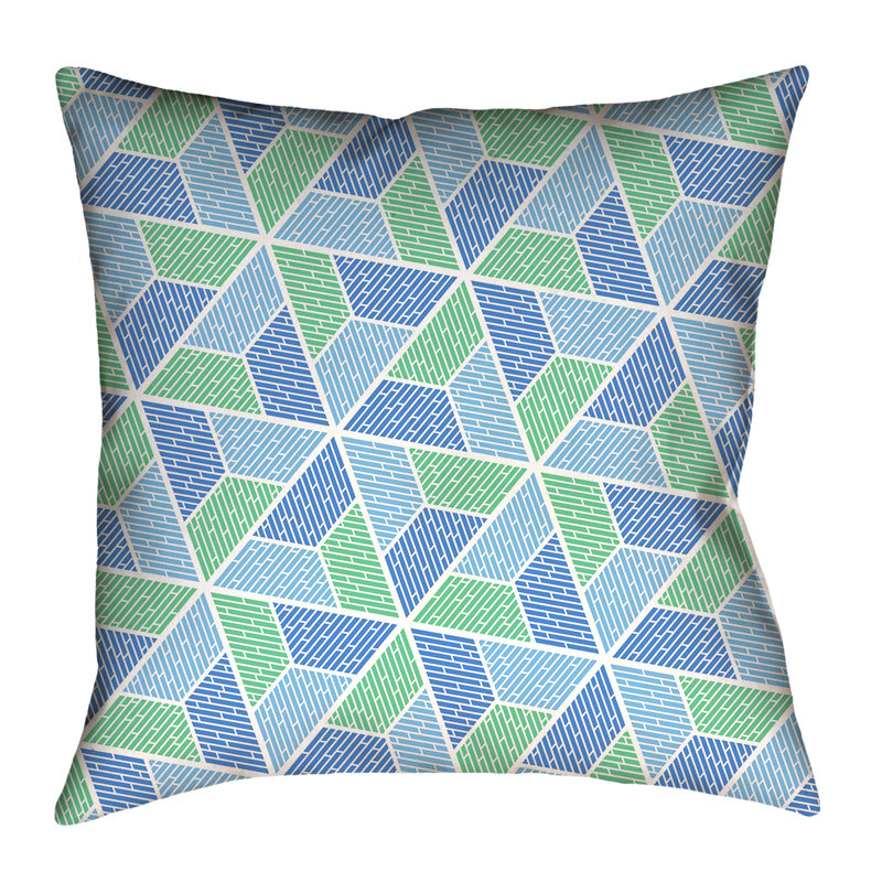 Housse de coussin Katelyn Elizabeth, 20 po x 20 po, Polyester, Bleu / vert