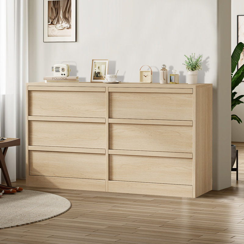Commode double moderne avec grand rangement, commode en bois, Yellow