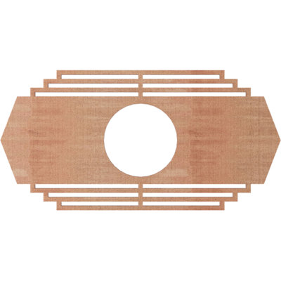 16"W x 8"H x 4 1/4"ID x 1/4"T Chrysler Wood Fretwork Pierced Ceiling Medallion, Birch
